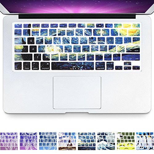 YMIX MacBook Keyboard Cover Dust-Proof Silicone Keyboard Protector for MacBook Pro 13" 15" 17" (with/without Retina Display,2015 or Older Version) iMac and Air 13" (Van Gogh Starry Night)