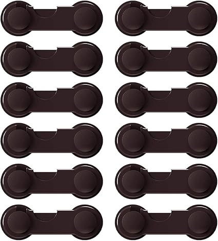 Amazon ベビーガード 12個入り ドアロック ストッパー とびらロック ドア 戸棚 引き出し キャビネットロック チャイルドロック 安全ロック ワンタッチ回転式 指はさみ防止 いたずら防止 開閉禁止 地震対策 ブラウン By Horyku ドアロック ストッパー ベビー