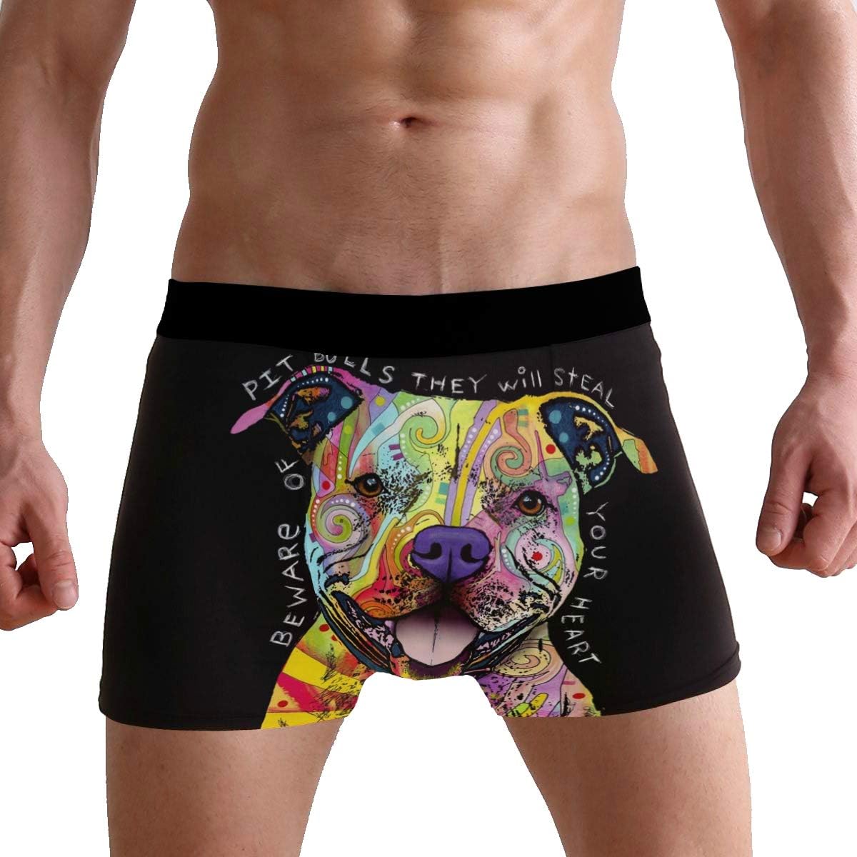 Men's Boxer Briefs Funny Colorful Bulldog Dog Soft Short Underpants Underwear for Men Boys