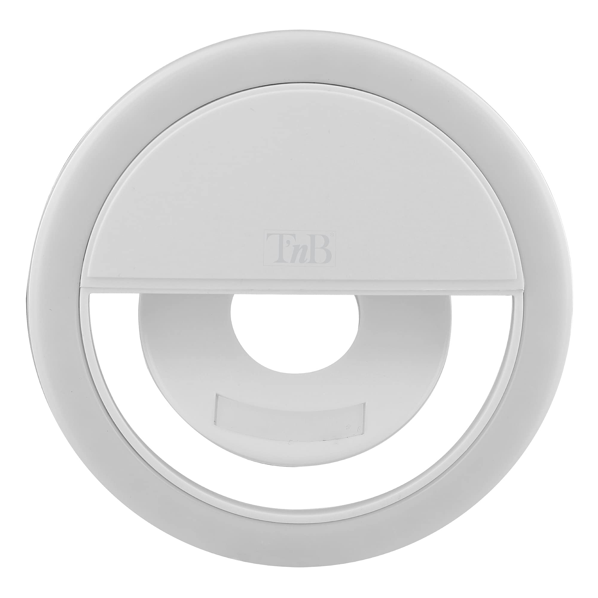 T'NB Influence Selfie Ring Light, Round Ring Light, Compatible with All Smartphone, Light Diffusion, Different Brightness Levels, Photo, Video, Ideal for YouTube, TikTok, Instagram - White