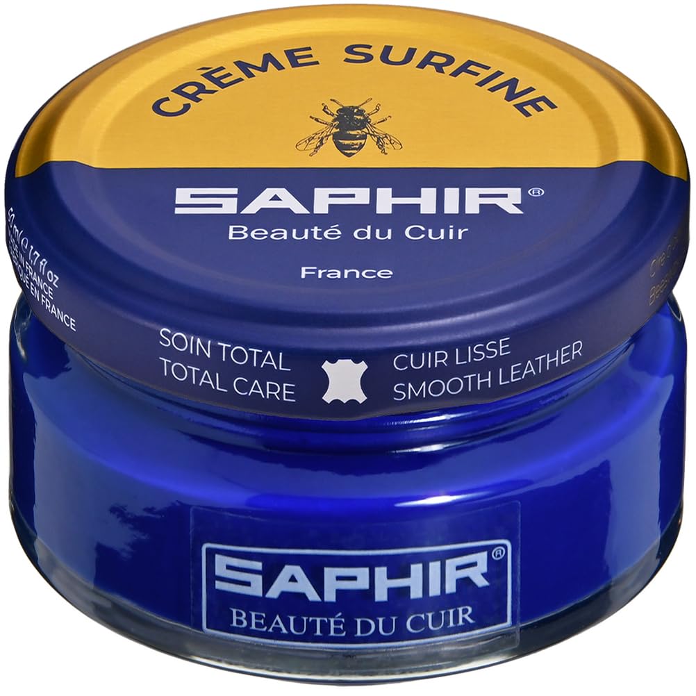 [サフィール] 世界中で愛される 靴クリーム ビーズワックス ファインクリーム 50ml 靴磨き 乳化性 シュークリーム 革靴 保湿 保革 着色 補色 ツヤ出し オーシャンブルー商品画像