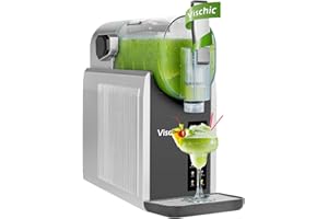 Vischic Slushie Machine: Slushy Machine for Home Use with 7 Preset Programs & Auto Cleaning Function, Frozen Drink Maker Easy