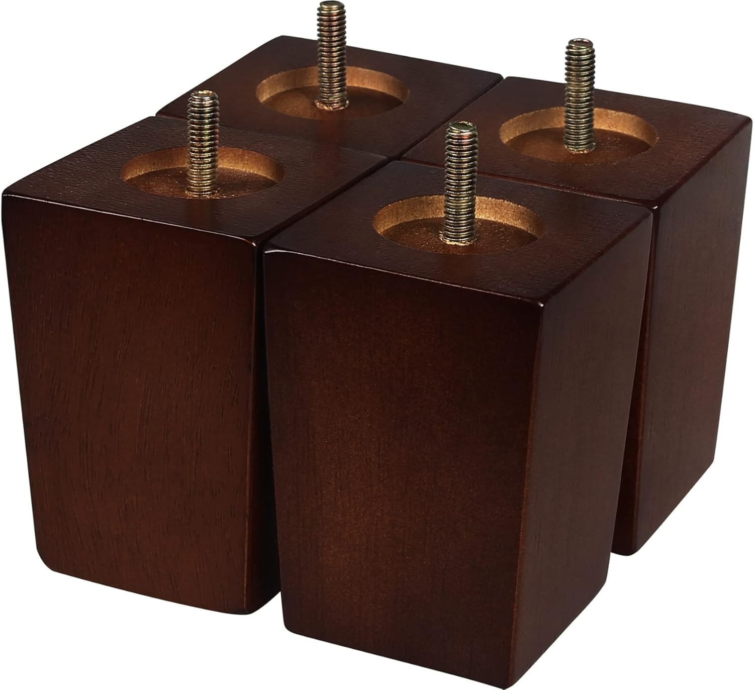 Photo 1 of Couch Legs for Furniture Set of 4, 4 Inch Wooden Mid Century Brown Color Square Legs Replacement for Chair, Sofa, Armchair, Bed, Dresser, Ottoman, Settee, Recliner, Cabinet, Coffee Table
