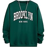 SHENHE Men's Oversized Crew Neck Graphic Letter Long Sleeve Sweatshirt Pullover Top