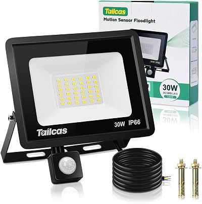 Tailcas Security Lights Outdoor Motion Sensor 30W 2700LM IP66