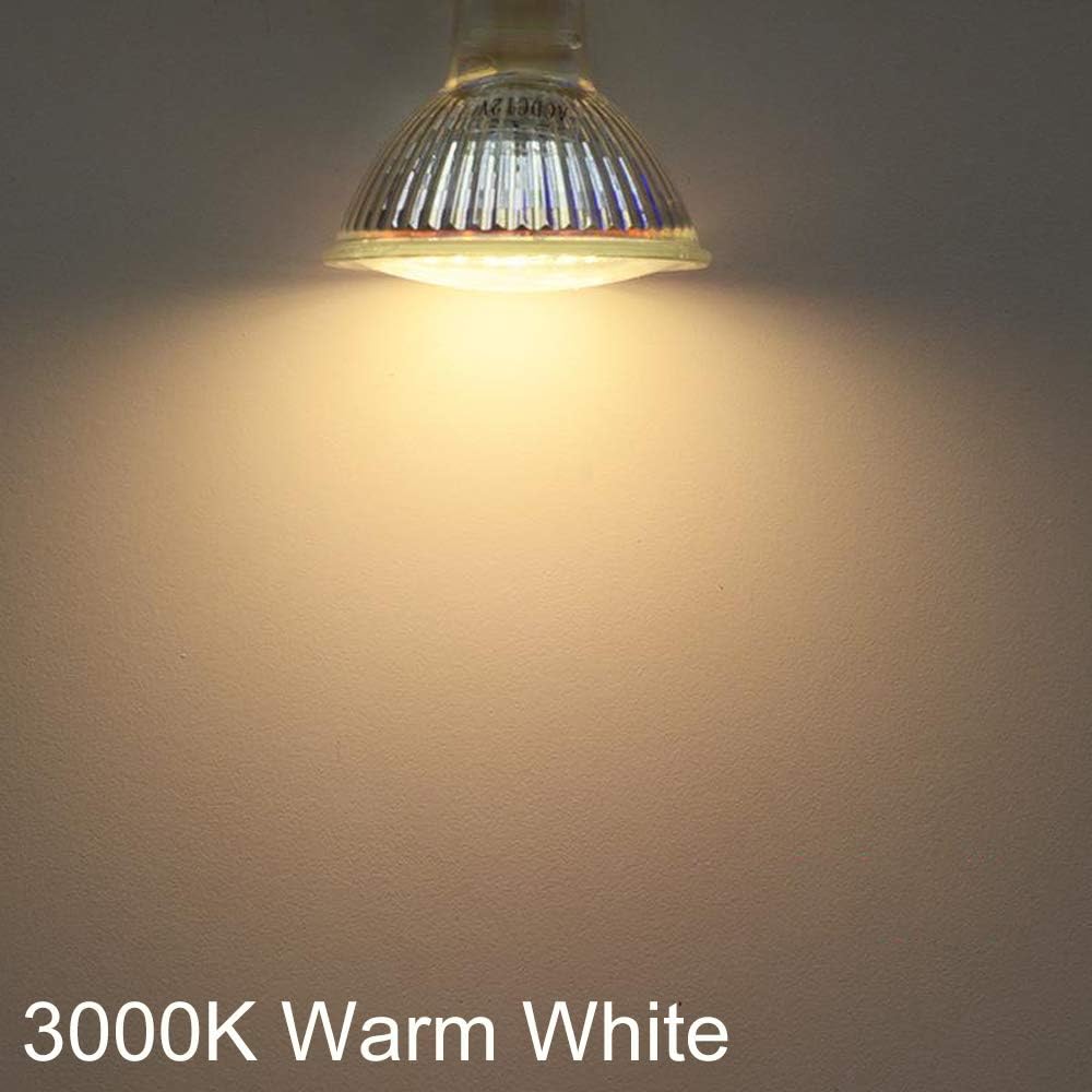 WULUN GU10 LED Light Bulb, 60 LEDs, 5W Equivalent Halogen 50W, 2700 Kelvin Warm White Spotlight, MR16 with Glass Cover - Image 4