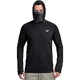 isnowood Sun Shirt UPF 50+ Men's Fishing Long Sleeve UV Protection Hoodie Hiking Rash Guard Swimming Running