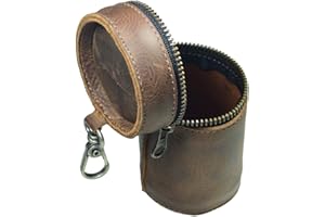 Hide & Drink, Money Box, Piggy Bank Bucket, Zippered Pouch, Cash Organizer, Coin Case, Full Grain Leather, Handmade, Bourbon Brown