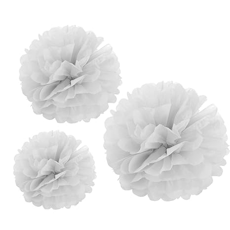 Carta Velina Decorativopompon Fiore Palla Palle Di Carta Appendere Per Il Compleanno Decorazione Della Festa Nuziale30pcs Bianco 35cm 25cm 20cm