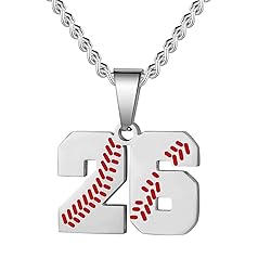 HattiDoris Baseball Number Necklace for Men 00-99