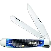 Case WR XX Pocket Knife Navy Blue Bone Trapper Item #2800 - (6254 SS) - Length Closed: 4 1/8 Inches