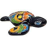 Talavera Pottery Store Sea Turtle Mini Hand Painted Indoor Outdoor Multi Colored Figure Glazed