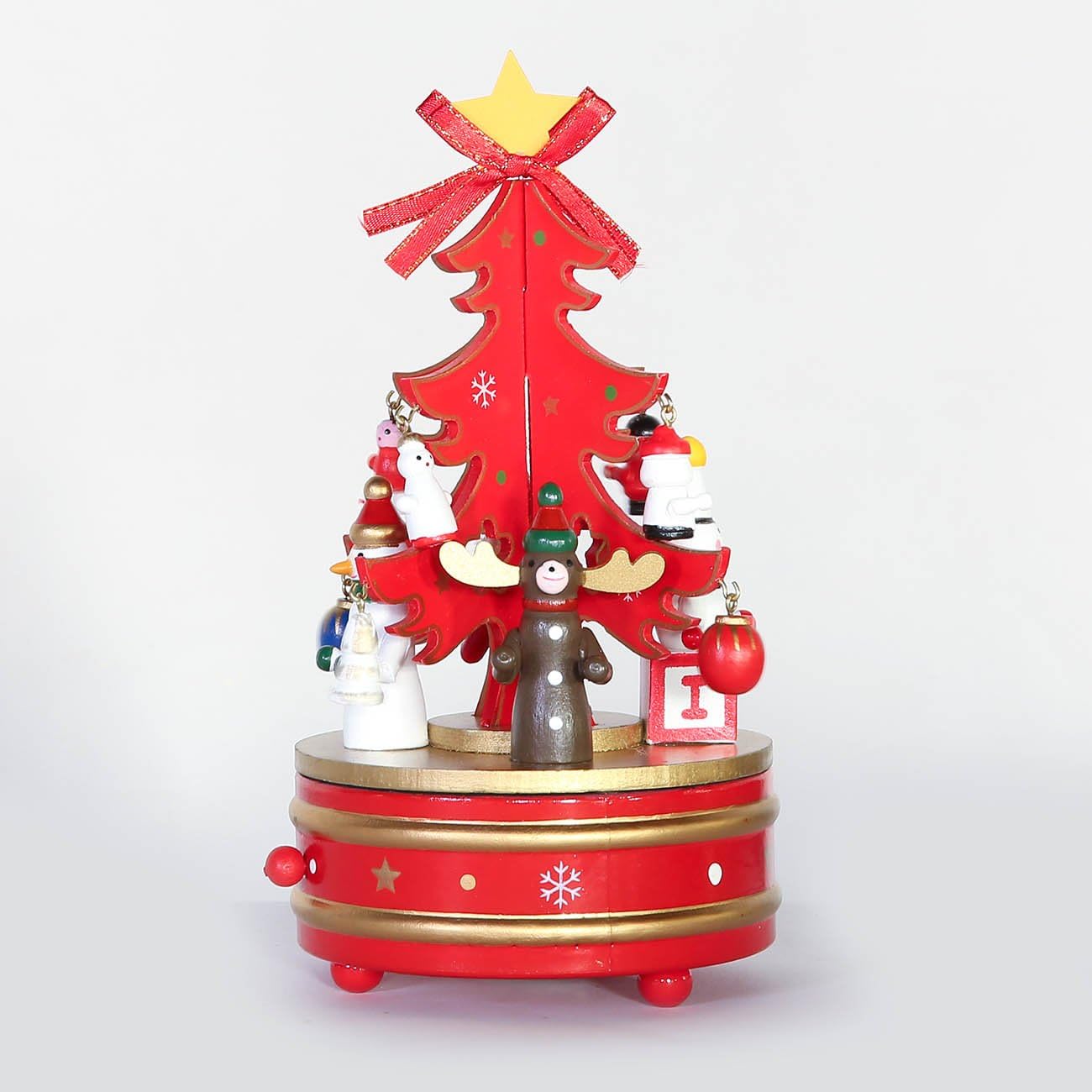 Caja musical de madera con forma de árbol de Navidad de Luyue: Amazon.es: Hogar