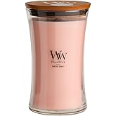 WoodWick Large Hourglass Candle Coastal Sunset Scent Crackles as it burns Premium Soy Blend Wax 21oz Perfect for gifting