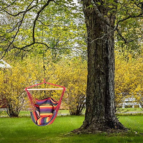 TANKE Canvas Outdoor Hängesessel Sitzkissen Hollywoodschaukel mit Kissen für Camping Garten – Bild 3