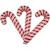 3 Pack Christmas Candy Cane Aluminum Film Foil Balloons Big Holiday Balloons for Xmas Home Party Decoration