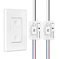 DEWENWILS Wireless Light Switch and Receiver Kit, 10A/1200W, No in-Wall Wiring Required,Remote Control Wall Switch Lighting Fixture for Ceiling Lights, Fans, Lamps,100 Ft RF Range, Programmable