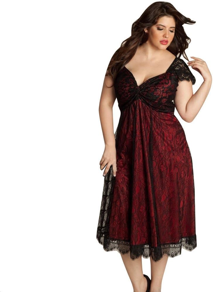 ladies red lace dresses