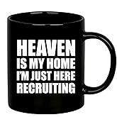 Heaven Is My Home I'm Just Here Recruiting Funny Christian Gifts for Women Men Pastor Gifts from Churchmate Minister Novelty Drinkware Ceramic Mug 11oz Black