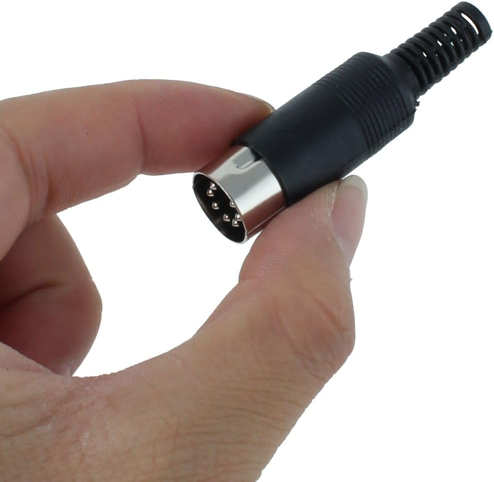 sourcing map Pair Black DIN 7 Pin Female + Male Plug Socket Audio AV Connector - Image 4
