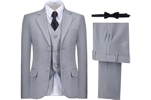 DHTS Boys' Suits Formal Tuxedo Slim Fit Boys Suit Set for Wedding Outfit Teen Boy Dress Clothes