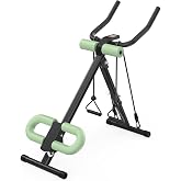 4 in 1 ab machine for stomach workout, adjustable ab trainer machine with LCD Monitor, Foldable ab workout machine With Knee and Back Protection, Load Capacity 400 LBS, Unisex, Green