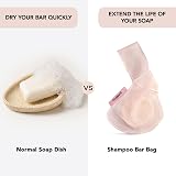 Kitsch Bottle Free Beauty Soap & Shampoo Bar Holder Blush Mesh Bag view 5