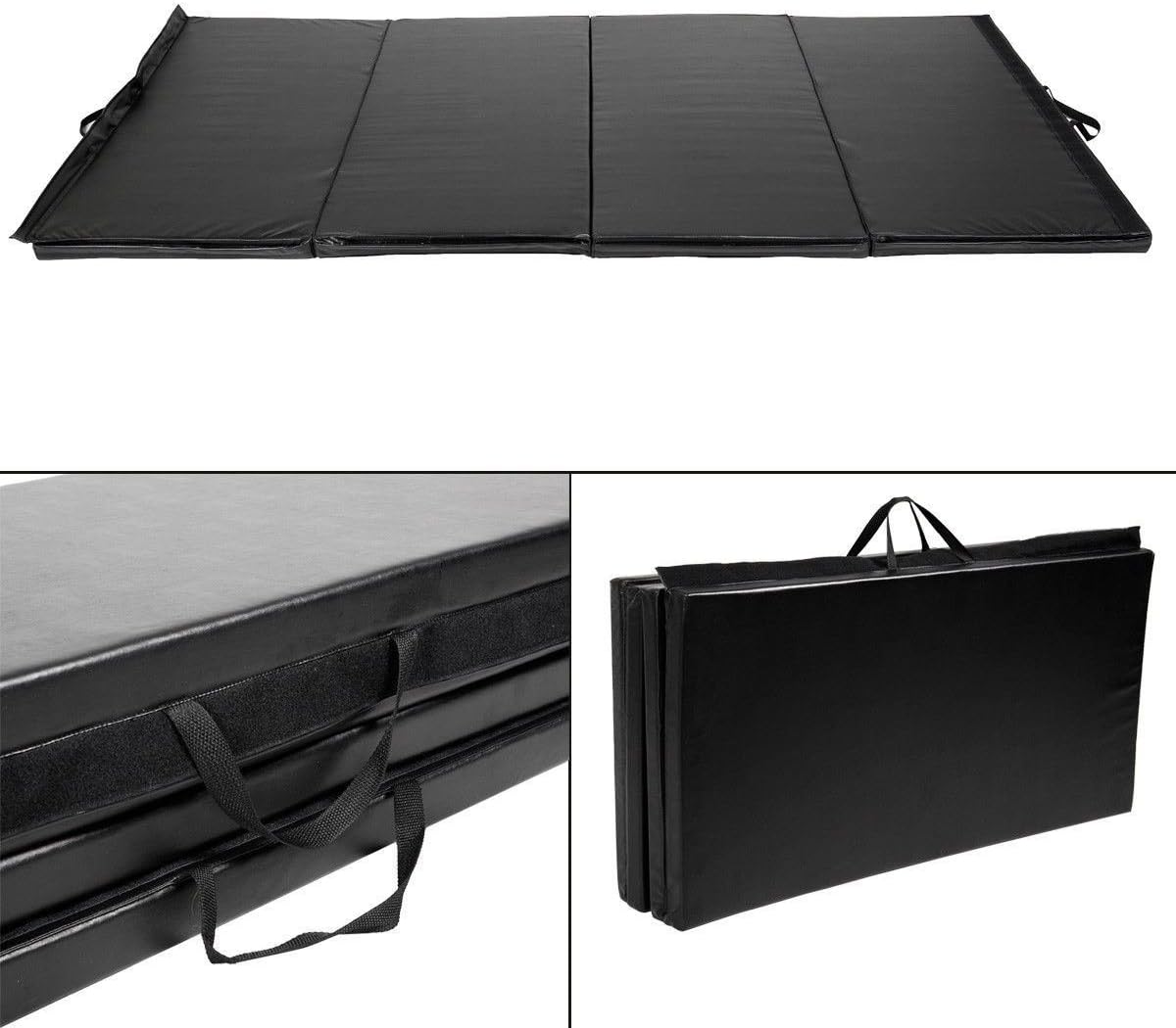 New Black 4'x10'x2" Thick Folding Panel Gymnastics Mat Gym Fitness Exercise Mat
