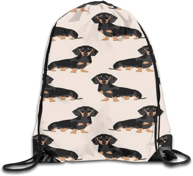 Wiener Dog Fabric Doxie Dachshund Weiner Dog Drawstring Bag Stylish