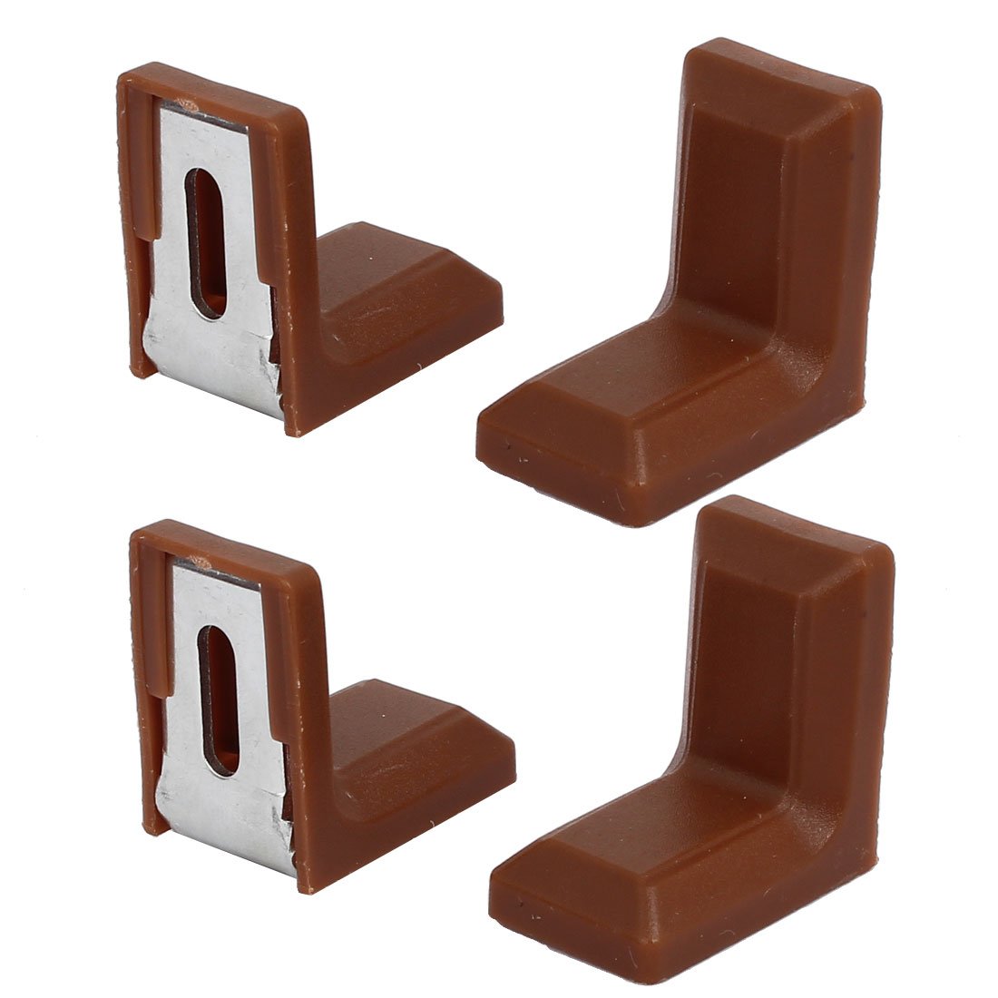 Sourcingmap 28mmx17mmx28mm Plastic L Shaped Cover Right Angle Corner Brace Brackets 4pcs