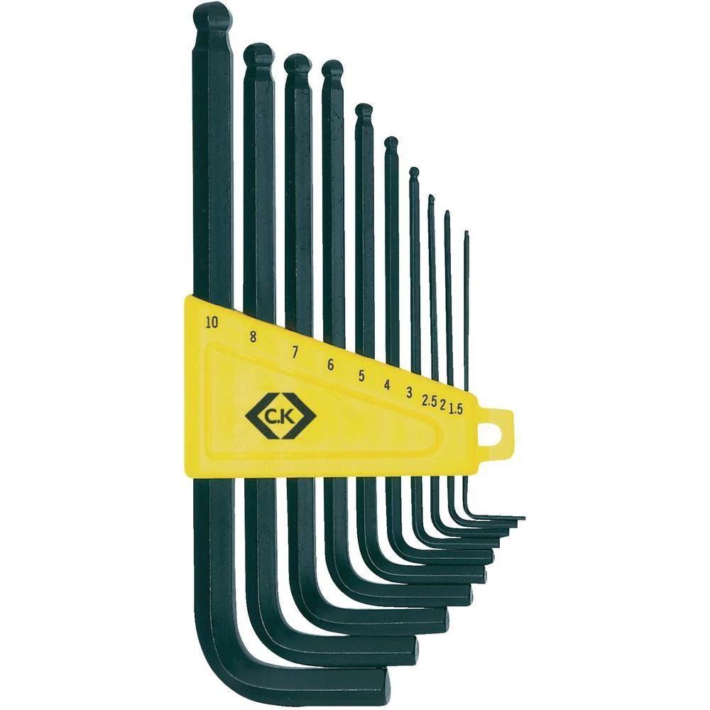 C.K T4443M Metric Ball End Hexagon Key Clip Set,1.5-10mm