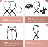 Dreamlover Wig Stands 3 Pack Portable Wig Head for Storage Black view 4