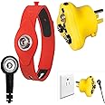 2 in 1, KooMall Anti-Allergic ESD Wrist Straps (Red) & Grounding Plug, Easy to Ground by Outlet Socket for Static Control, Anti Static Silicon Bracelet Wristband Earth Bonding Plug for Rubber Mat