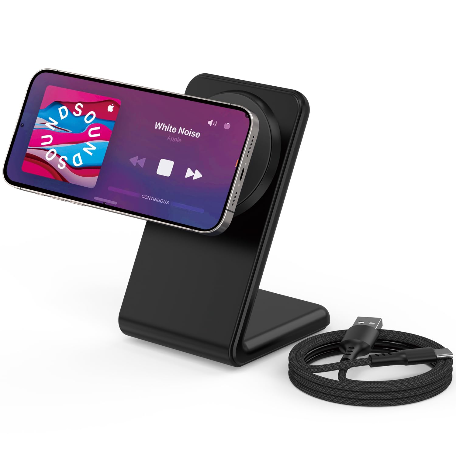 Mag.Safe Charger - iPhone Charger Stand, Fast Magnetic Wireless Charger for iPhone 17/16/15/14/13/12 Series - Black