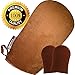 Premium Tanning Applicator Mitt Double-Sided Soft Microfiber Glove for Streak-Free Application - Large Self Tan Mitt Plus 2 BONUS Face Mitts by Natural Escentials