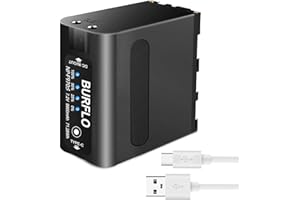 1 Pack 9900 mAh NP-F970 Rechargeable Battery with Dual DC Ports Type-C,Battery Power LED Indicator Kit for Sony Camera Camcorder Led Video Light F530 F550 F570 F750 F770 F930 F950 F960-Burflo