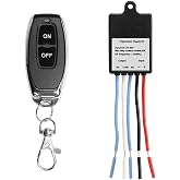QIACHIP Mini Wireless Remote Control Switch DC 6V 12V 24V 36V 60V 1 Channel RF Relay Latched Switch for LED Light, Car Battery, Door Lock