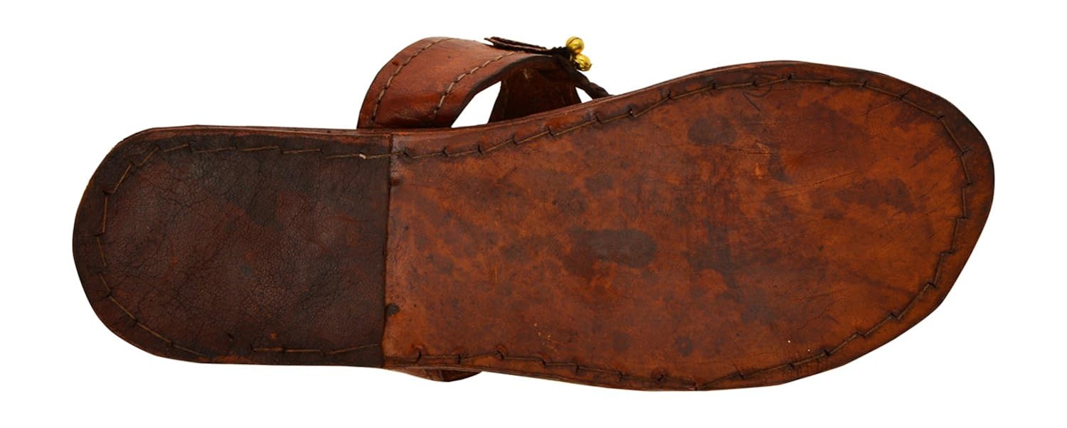 ampereus women's brown leather kolhapuri