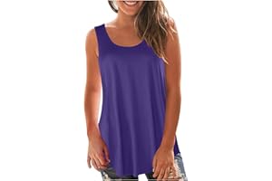 LEODYE Womens Tank Tops Dressy Casual Loose Fit V Neck Tank Tops Boho Floral Print Shirt Summer Sleeveless Tank Tops Vest