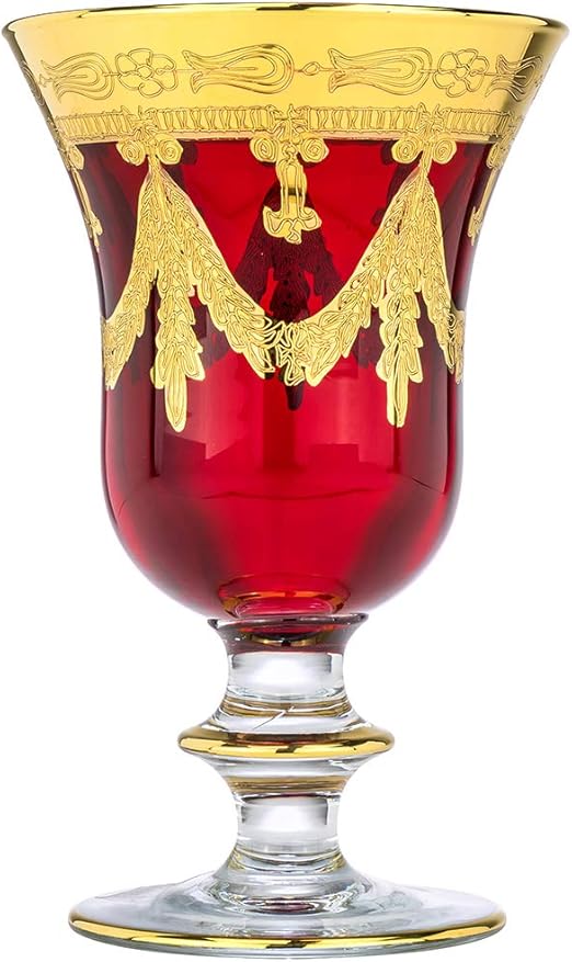 Amazon Com Interglass Italy Ruby Red Crystal Wine Glasses