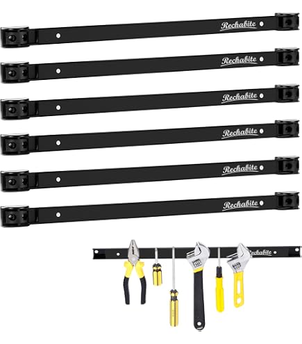 Magnetic Tool Holder Strips Set - 12", 18", 24" Bars, Blue, For Garage & Workshop Organization