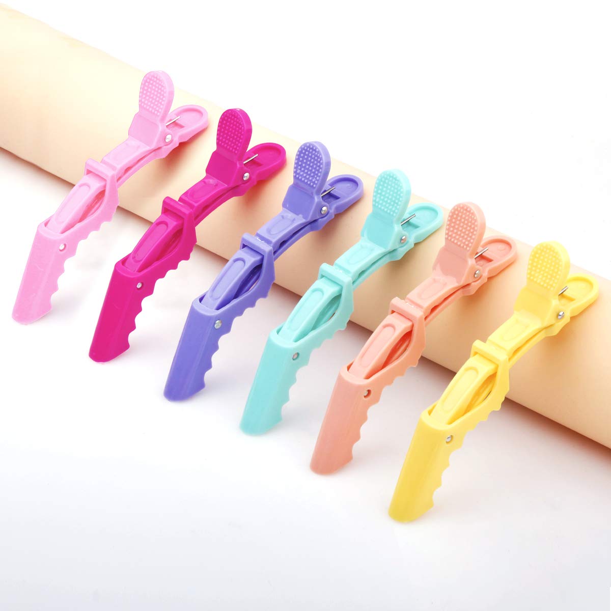 GLAMFIELDS 12 pcs Alligator Hair Clips for Styling Sectioning, Non-slip Grip Clips for Hair Cutting, Durable Women Professional Plastic Salon Hairclip with Wide Teeth & Double-Hinged Design: Beauty