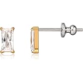 Limerencia Implant Grade Pure Titanium Studs, F136 Hypoallergenic G23 Small Dainty Cubic Zirconia Earrings for Women's Sensitive Ears