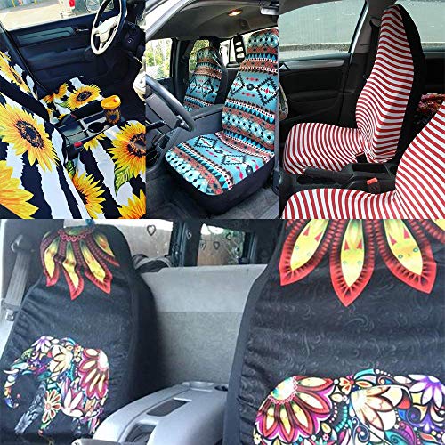 Dreaweet Cute Colorful Puppies Dog Paw Print Seat Covers for Cars Auto