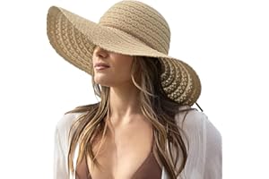 JS LIFESTYLE Womens Sun Hat, Floppy Beach Summer Hats with Wide Brim, Packable Lace Hats for Women