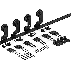 CCJH 12FT Bi-Folding Sliding Barn Door Hardware Kit