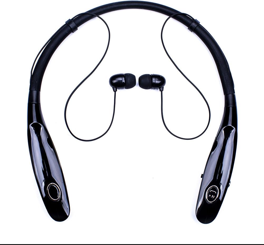 Bluetooth Headphones 14Hr Working Time, Truck Driver Bluetooth Headset, Wireless Magnetic Neckband Earphones, V4.2 Noise Cancelling Earbuds w/Mic, Compatible with Any Bluetooth Equitments (V2-Black)