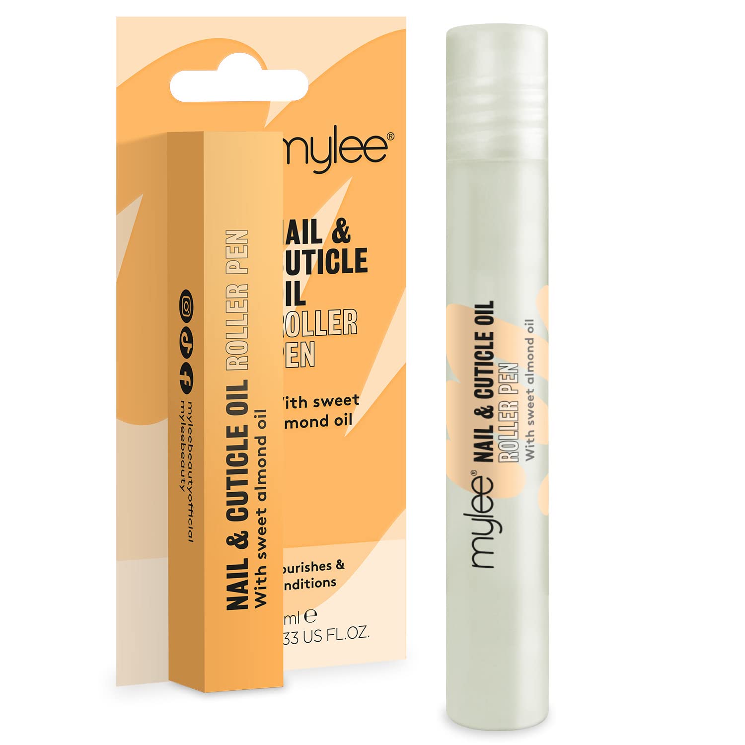 Mylee Nail & Cuticle Oil Rollerball Pen 10ml – Deeply Hydrating & Moisturising, Nourish & Condition, Non-Greasy Formula, Leaves No Sticky Residue, Enriched with natural extracts and vegetable oils