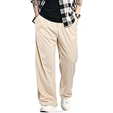 Mens Baggy Corduroy Pants Vintage Casual Pants for Men with Belt Loop