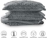 B&B Quilted Bedspread Throw Super King Grey 270x250 cm 3pc Set view 5